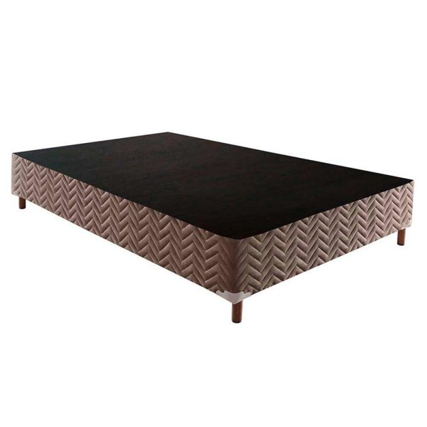 Encontraproduto.com.br - Conjunto Box Casal: Colchão Anatômico Paropas D28/ Pasquale + Base CRC Suede Brown(138x188)
