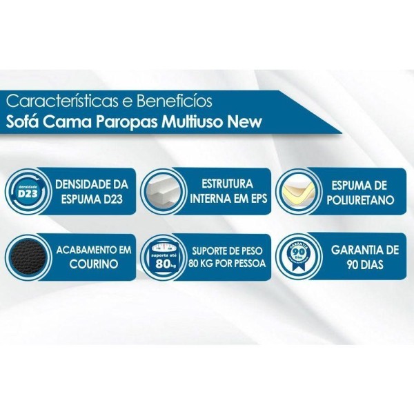 Encontraproduto.com.br - Sofá Cama Solteiro New Extra Suede Marrom - Paropas