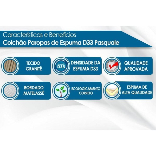 Encontraproduto.com.br - Cama Box Casal: Colchão Espuma D33 Paropas Pasquale + Base Crc Suede Black(138X188)