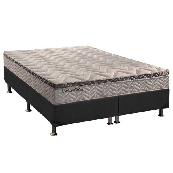 Encontraproduto.com.br - Cama Box Queen: Colchão Molas Ensacadas Paropas Masterpocket Esplêndido + Base Gray(158X198)
