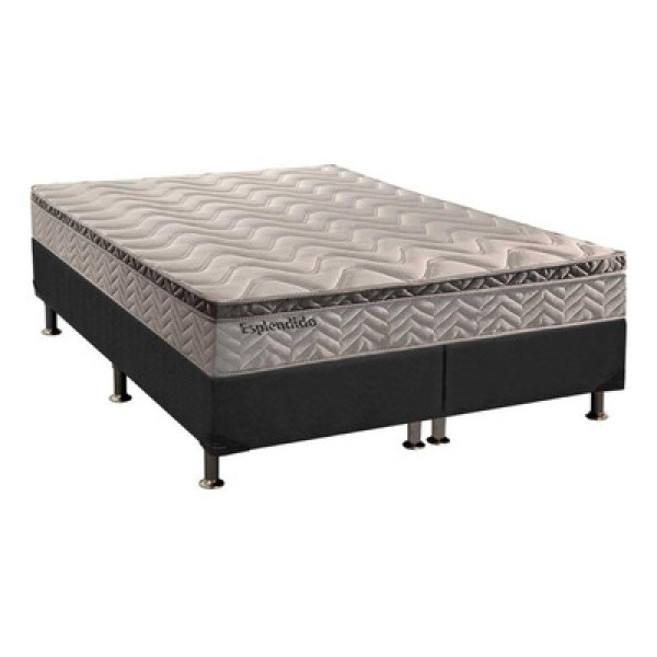 Encontraproduto.com.br - Cama Box Queen: Colchão Molas Ensacadas Paropas Masterpocket Esplêndido + Base Gray(158X198)