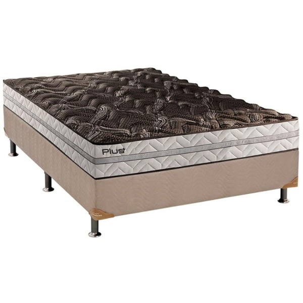 Encontraproduto.com.br - Conjunto Box Casal: Colchão Espuma Paropas D33 Pasquale Plus + Base CRC Suede Clean(138x188)