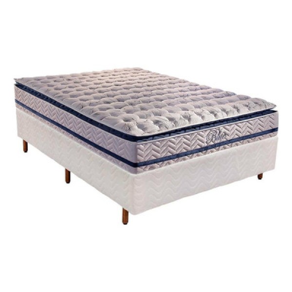 Encontraproduto.com.br - Cama Box Casal: Colchão Molas Ensacadas Paropas Masterpocket Blue + Base Crc Rústico White(138X188)