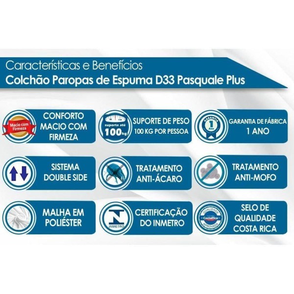 Encontraproduto.com.br - Colchão King Espuma D33 Pasquale Plus Euro Pillow Black (193x203x20) - Paropas
