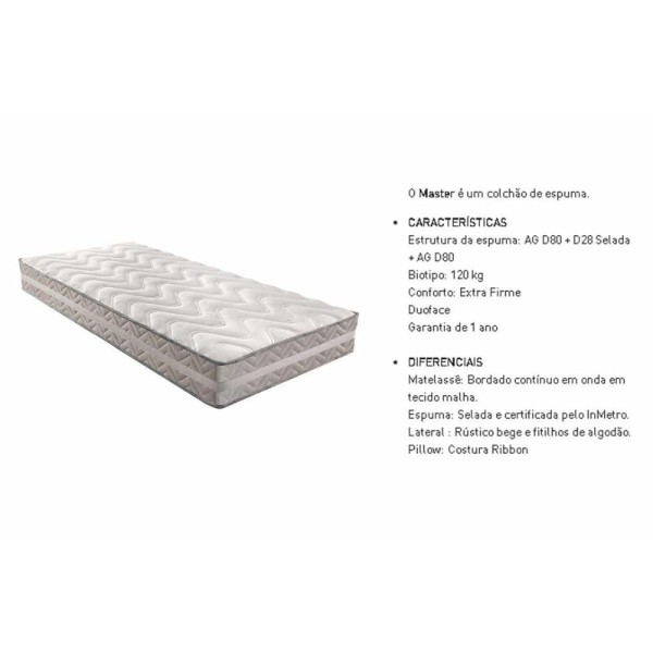 Encontraproduto.com.br - Colchão Queen Espuma Compact Ag 65 - D28 - Master Double Face Gray (158x198x20) - Paropas