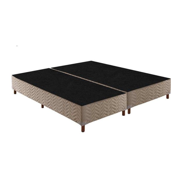 Encontraproduto.com.br - Cama Box Queen Sommier Rústico Bege (158x30)paropas