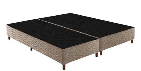 Encontraproduto.com.br - Cama Box Queen Sommier Rústico Bege (158x30)paropas