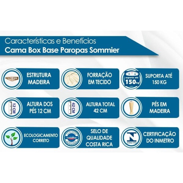 Encontraproduto.com.br - Cama Box Base Solteiro Sommier Rústico Bordado Wine (96x203x30) - Paropas