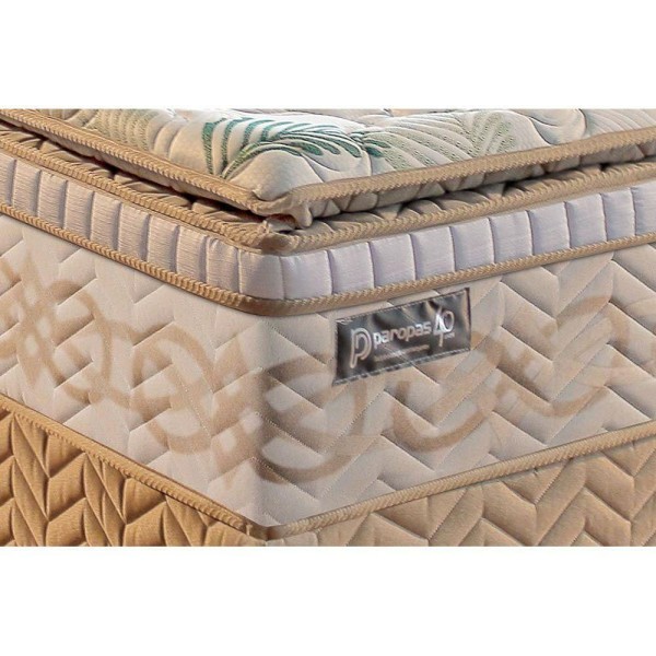Encontraproduto.com.br - Conjunto Box Baú Casal: Colchão Molas Paropas Masterpocket Ensacadas Eco BambooBase Courano Clean