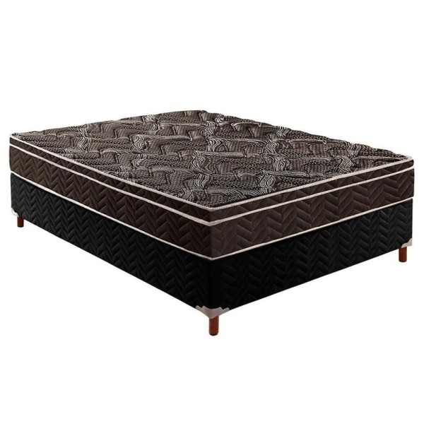 Encontraproduto.com.br - Cama Box Casal: Colchão Anatômico Paropas D28/EP Pasquale + Base CRC Rústico Black(138x188)