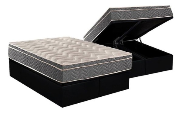 Encontraproduto.com.br - Conjunto Box Baú Queen: Colchão Anatômico Paropas D45/ep Con