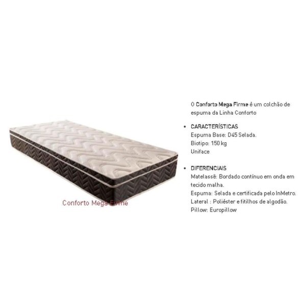 Encontraproduto.com.br - Cama Box Baú Casal: Colchão Anatômico Paropas D45 / Ep Confort Mega Firme + Base Black(138x188)
