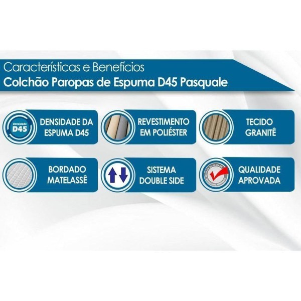 Encontraproduto.com.br - Conjunto Box Baú Queen: Colchão D45 Paropas Pasquale+box Crc