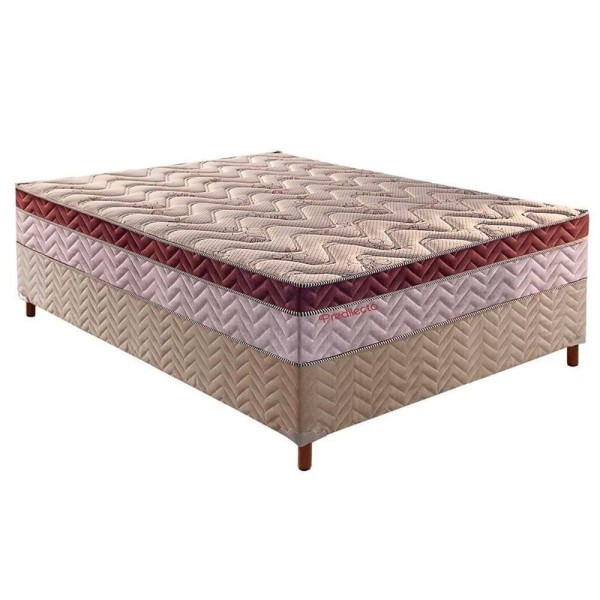 Cama Box Casal: Colchão Molas Paropas Extrapedic Predilecto + Base Crc Rústico Clean(138X188)