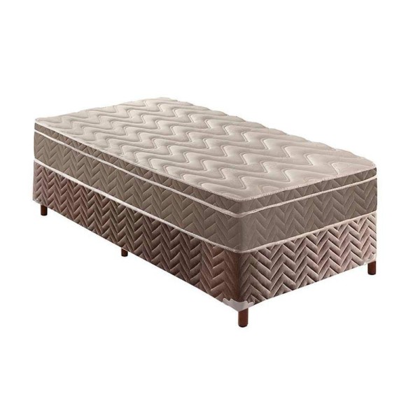 Cama Box Solteiro: Colchão Ortopédico Paropas D33/Ep + Base Rústico Brown(88X188)