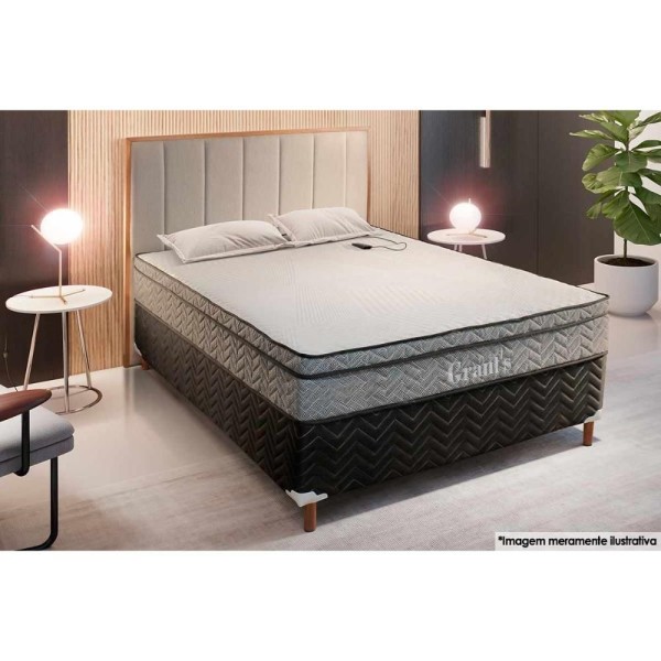Encontraproduto.com.br - Colchão King Ortopédico C- Vibro Massagem D45 - Ep Grants Euro Pillow (193x203x25) - Paropas