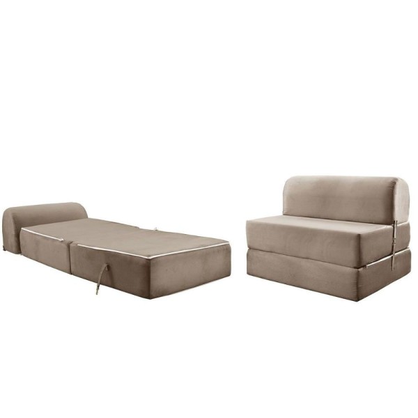 Encontraproduto.com.br - Sofá Cama p/Sala New Extra Suede Capuccino - Paropas