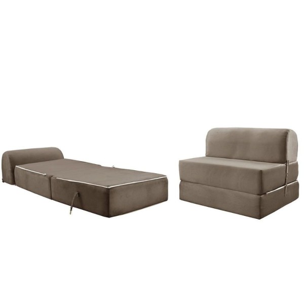 Encontraproduto.com.br - Sofá Cama p/Sala New Extra Suede Cinza - Paropas