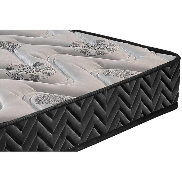 Encontraproduto.com.br - Cama Box Baú Queen: Colchão Espuma Paropas D45 Pasquale + Base Crc Suede Black(158X198)