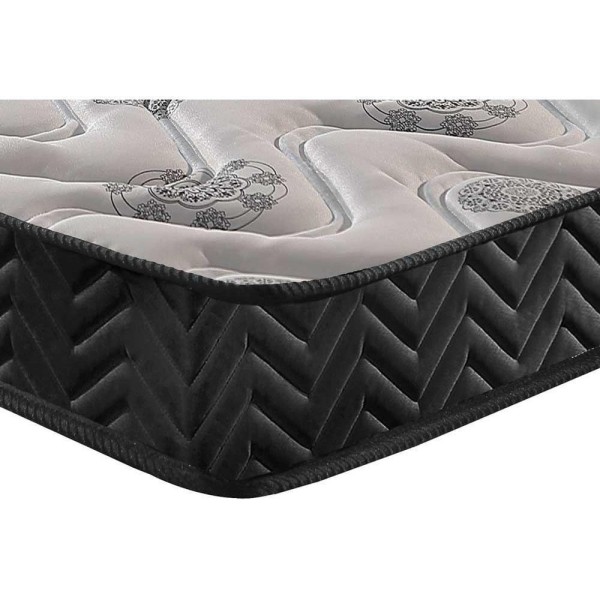 Encontraproduto.com.br - Cama Box Baú Queen: Colchão Espuma Paropas D45 Pasquale + Base Crc Suede Black(158X198)