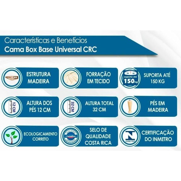 Encontraproduto.com.br - Cama Box Base King Sommier Rústico Bordado Clean (193X203X20) - Paropas
