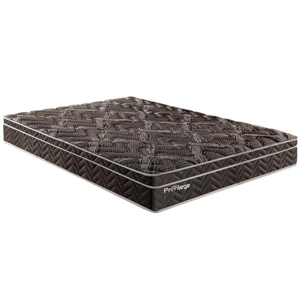 Encontraproduto.com.br - Cama Box Baú Casal: Colchão Molas Masterpocket Ensacadas Paropas Previlege + Base Black(138X188)