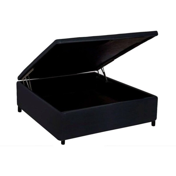 Encontraproduto.com.br - Cama Box Baú Casal: Colchão Molas Masterpocket Ensacadas Paropas Previlege + Base Black(138X188)