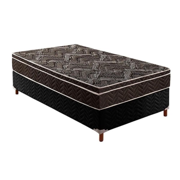 Encontraproduto.com.br - Cama Box Solteiro: Colchão Espuma Paropas D28/Ep Anatômico Pasquale + Base Crc Rústico Black(88X188)
