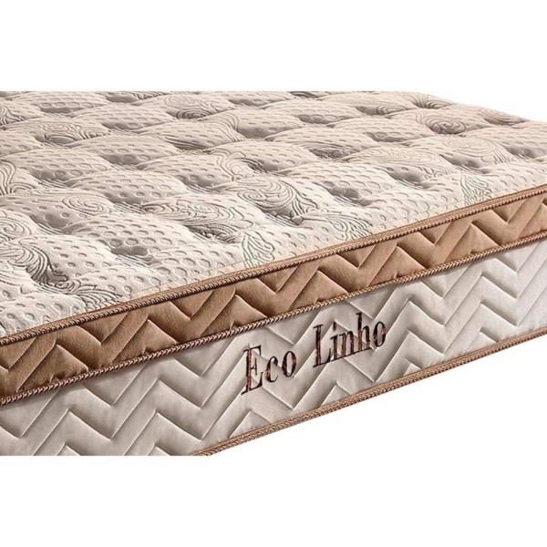 Encontraproduto.com.br - Cama Box Solteiro: Colchão Molas Masterpocket Ensacadas Paropas Eco Linho + Base Branco(88X188)