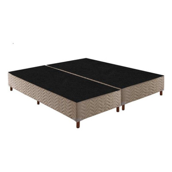 Encontraproduto.com.br - Cama Box Base King Sommier Rústico Bordado Clean (193x203x30) - Paropas