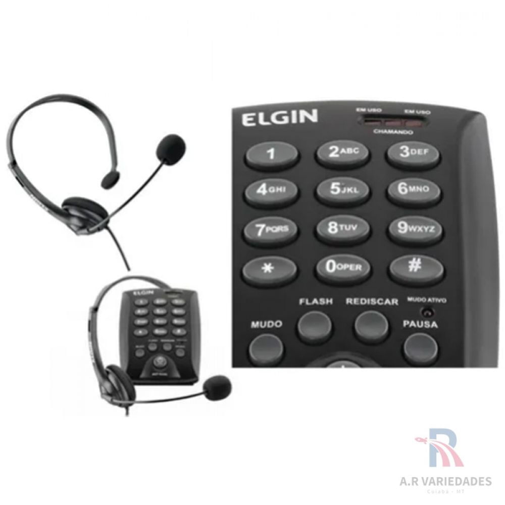 Encontraproduto.com.br - Telefone Headset Telemarketing Telefonista Elgin 6000