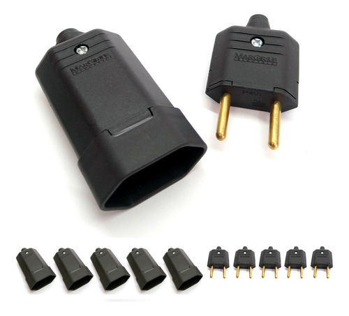 Encontraproduto.com.br - Plugue Fêmea 2p 10a Preto Mar Girius