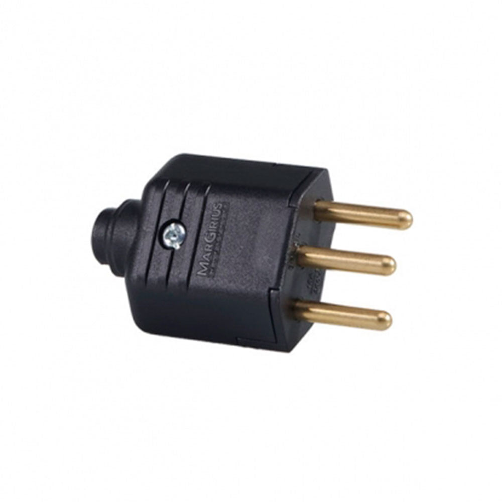 Encontraproduto.com.br - Plugue 2P T 10A 180º preto Margirius