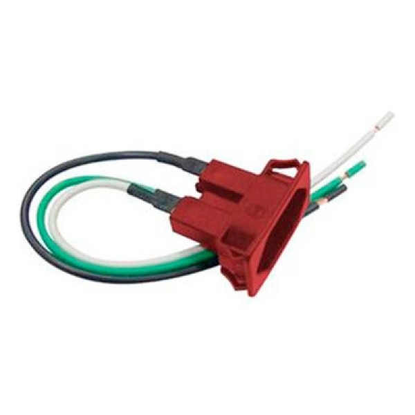 Tomada com Rabicho 2P+T 10A-250V PB TPA2-3 E6E Retangular Vermelha 15CM 14091 Margirius