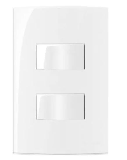 Encontraproduto.com.br - Conjunto Dois Interruptores Simples Separados 10A 250V Sleek Branco Alto Brilho Margirius