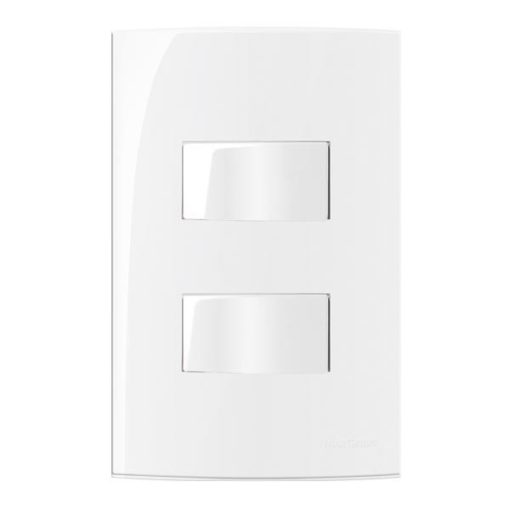 Encontraproduto.com.br - Conjunto Dois Interruptores Simples Separados 10A 250V Sleek Branco Alto Brilho Margirius