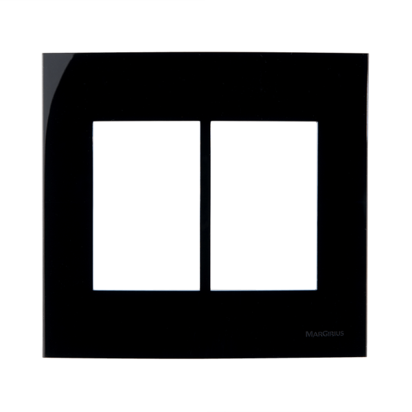 Encontraproduto.com.br - Linha Sleek Ebony Placa 4x4 P/ 6 Módulos Horizontais