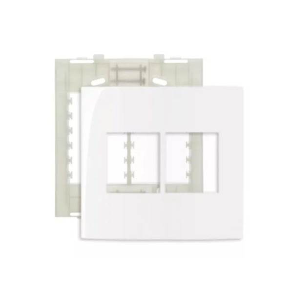 Encontraproduto.com.br - Placa 4x4 4 Postos Horizontais Branco com Suporte Sleek - MARGIRIUS
