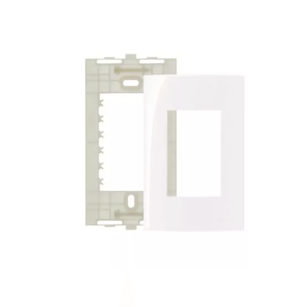 Encontraproduto.com.br - Linha Sleek Conj Placa 4x2 p/ 3 Módulos Horizontais