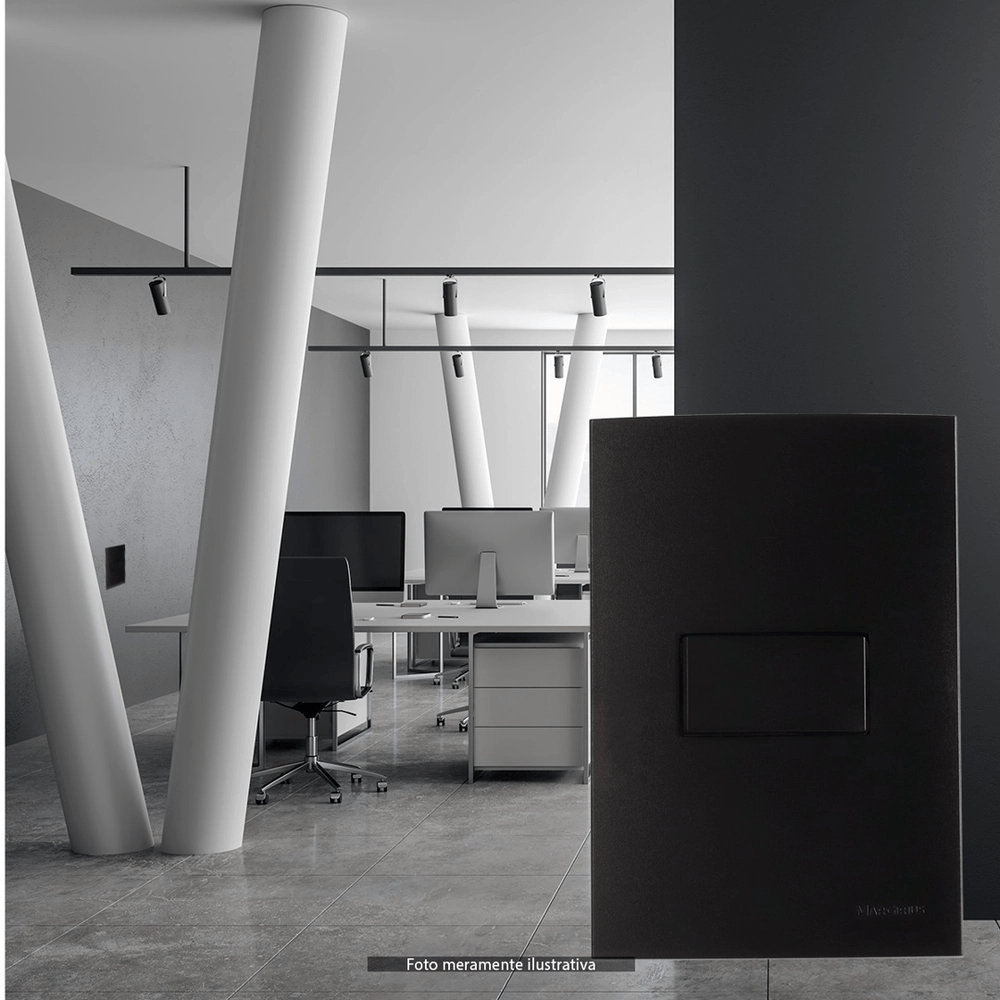 Encontraproduto.com.br - Conjunto 1 Interruptor Simples Clean Ebony - MARGIRIUS