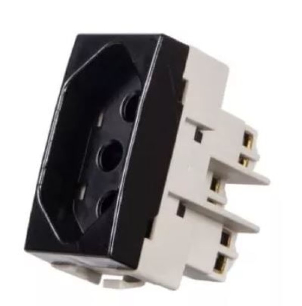 Encontraproduto.com.br - Módulo Margirius Tomada 2 Polos + Tomada 20a Clean Ebony