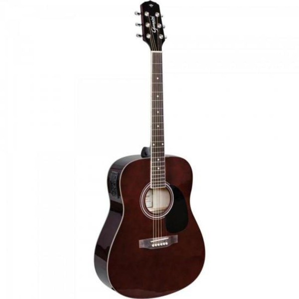 Encontraproduto.com.br - Violao Eletroacustico Dreadnought FOLK ACO GD-1 Translucent DARK Wine Giannini