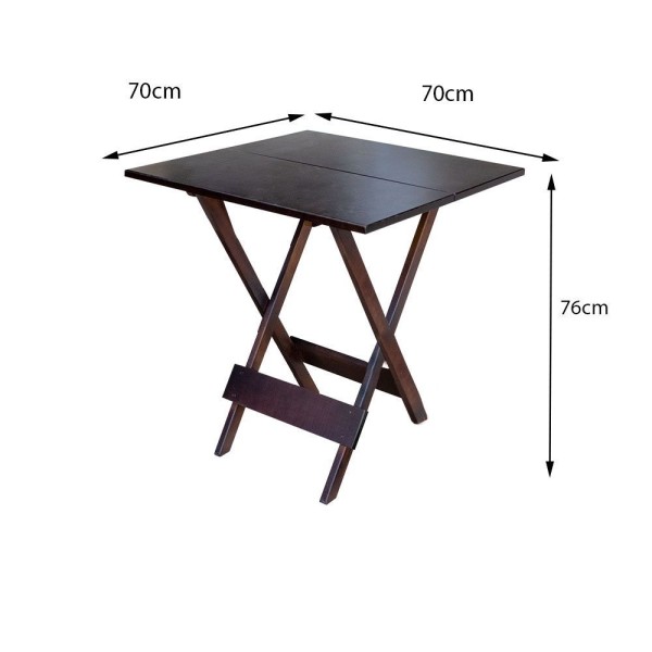 Encontraproduto.com.br - Conjunto De Mesa Dobrável 70X70 Em Madeira Maciça Com 4 Cadeiras - Imbuia - Marrom