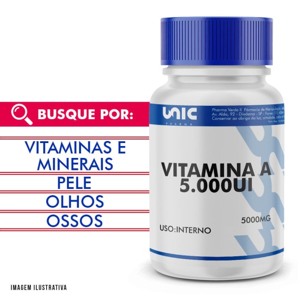 Encontraproduto.com.br - Vitamina a 5000ui 60 Cápsulas