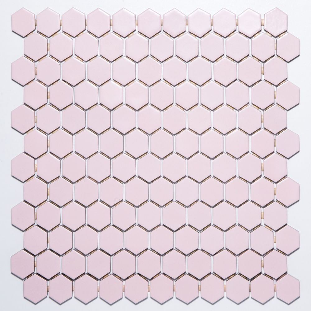 Pastilha Hexagonal Dropsystem Rosa Flox Esmaltado Caixa com 1,43 m2 Bold Atlas
