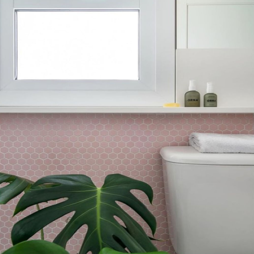 Encontraproduto.com.br - Pastilha Hexagonal Dropsystem Rosa Flox Esmaltado Caixa com 1,43 m2 Bold Atlas
