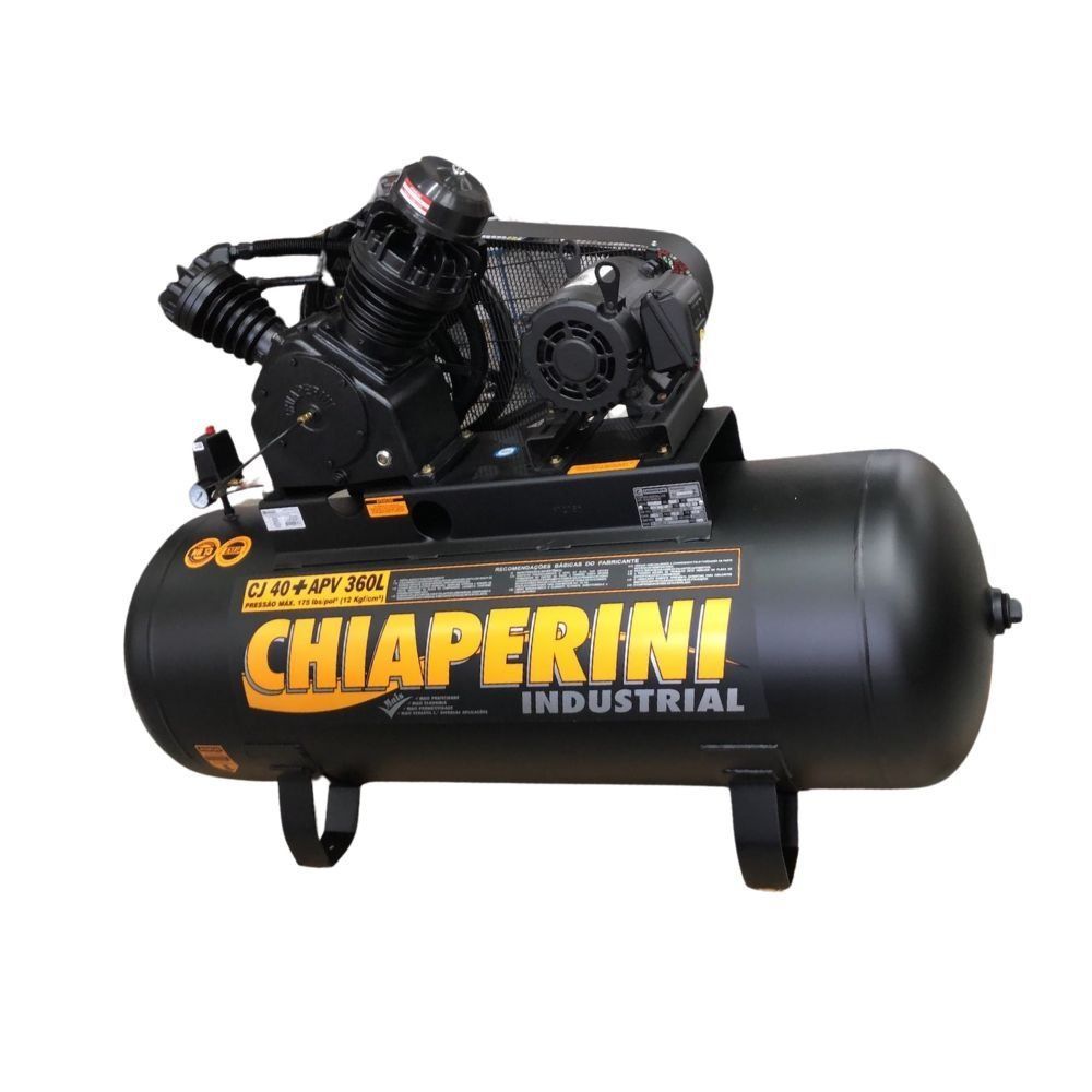Encontraproduto.com.br - Compressor de Ar A.Pressão Tri Aberto 10HP 360L Chiaperini