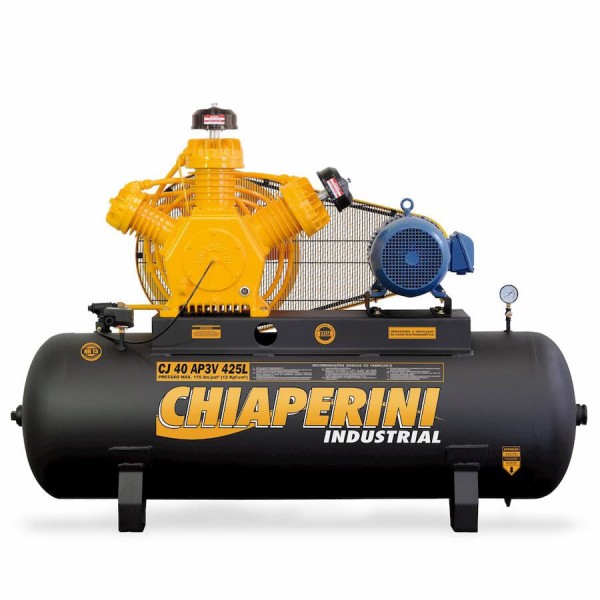 Encontraproduto.com.br - Compressor de Ar A.Pressão Tri Contínuo 10HP 425L Chiaperini