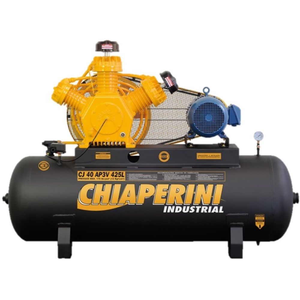 Encontraproduto.com.br - Compressor de Ar A.Pressão Tri Fechado 10HP 425L Chiaperini