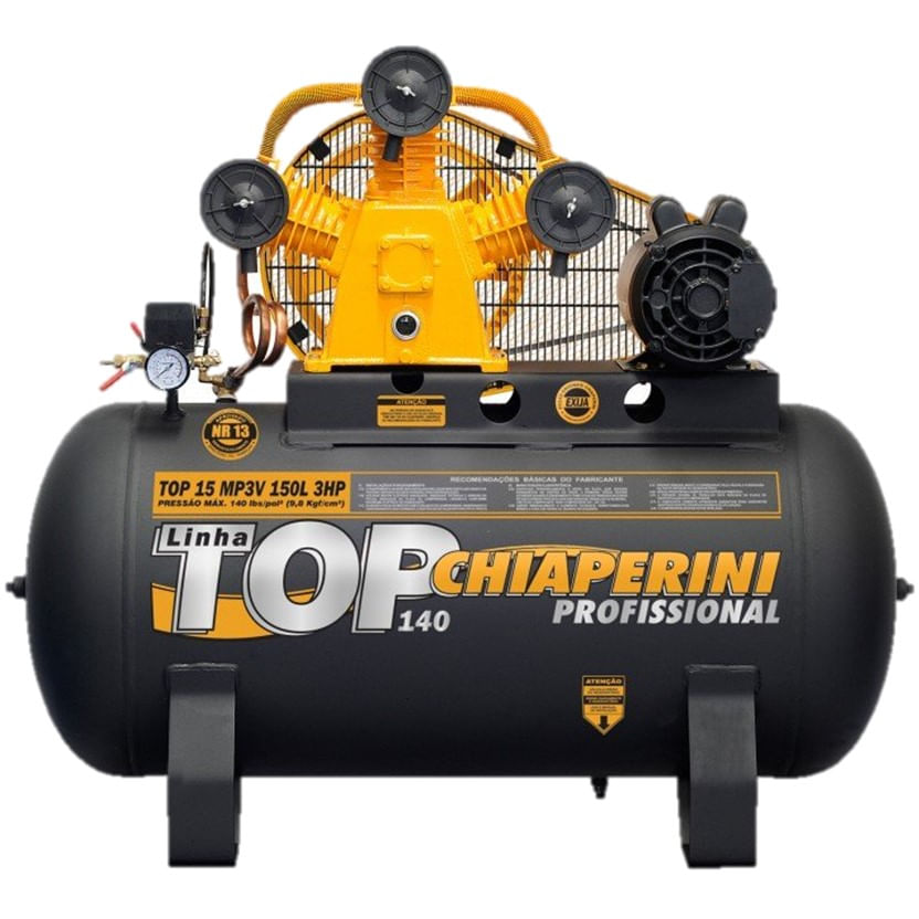 Compressor de Ar M.Pressão Tri Aberto 3HP 150L Chiaperini